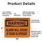Signmission Alarm Will Sound If Door Is Opened OSHA Warning Sign, Plastic, 10in W x 7in L, 2PK OS-2PACK-WS-P-710-L-19642 - alternate 7
